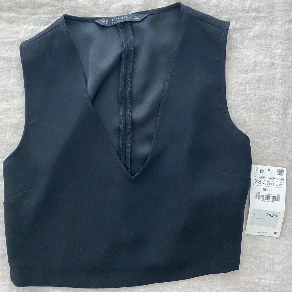 Zara Black Crop Top